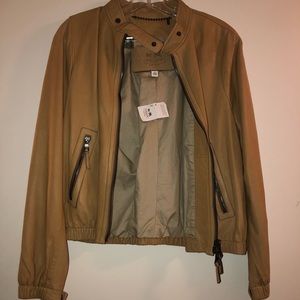 Coach camel color leather jacket